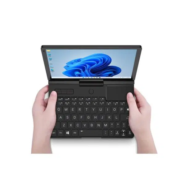 GPD Pocket 3 Ultrabook for Professionals shown from the front in hands of a person