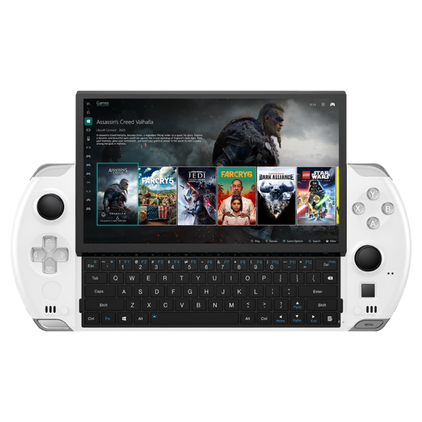 Zdjęcie przedstawiające GPD WIN 4 Handheld Gaming PC w kolorze Pearl White od przodu