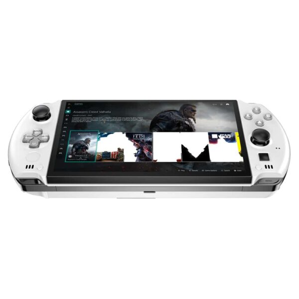 Image showing the GPD WIN 4 Handheld Gaming PC in Pearl White from the front down