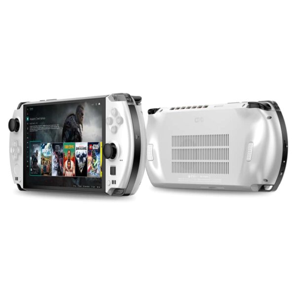 Image showing the GPD WIN 4 Handheld Gaming PC in Pearl White from the front and back