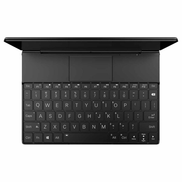 Image showing the GPD WIN Max 2 PC Gaming Ultrabook from the top, opened showing Keyboard and Controller covers