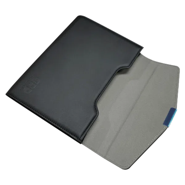 Imagine care prezintă geanta de protecție GPD Pocket 3 deschisă din față