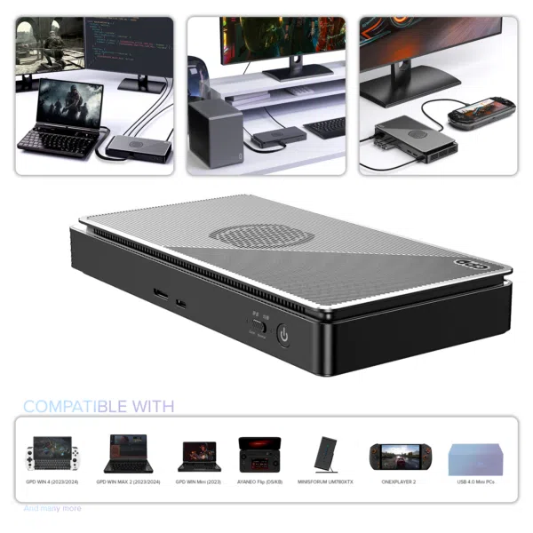 GPD-G1_2024-LISTING_DONE-IMAGE-0 Image of the GPD G1 2024 eGPU Docking Station featuring AMD Radeon RX 7600M XT GPU, TGP Toggle Switch, and versatile connectivity options. Ideal for gamers and professionals. Pre-order now for revolutionary capabilities.