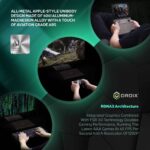 Close-up of the GPD Win Max 2, showcasing its all-metal Apple-style unibody design made from 6061 aluminum-magnesium alloy, complemented by aviation-grade ABS accents