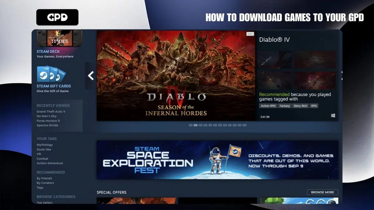 "Steam" parduotuvė GPD