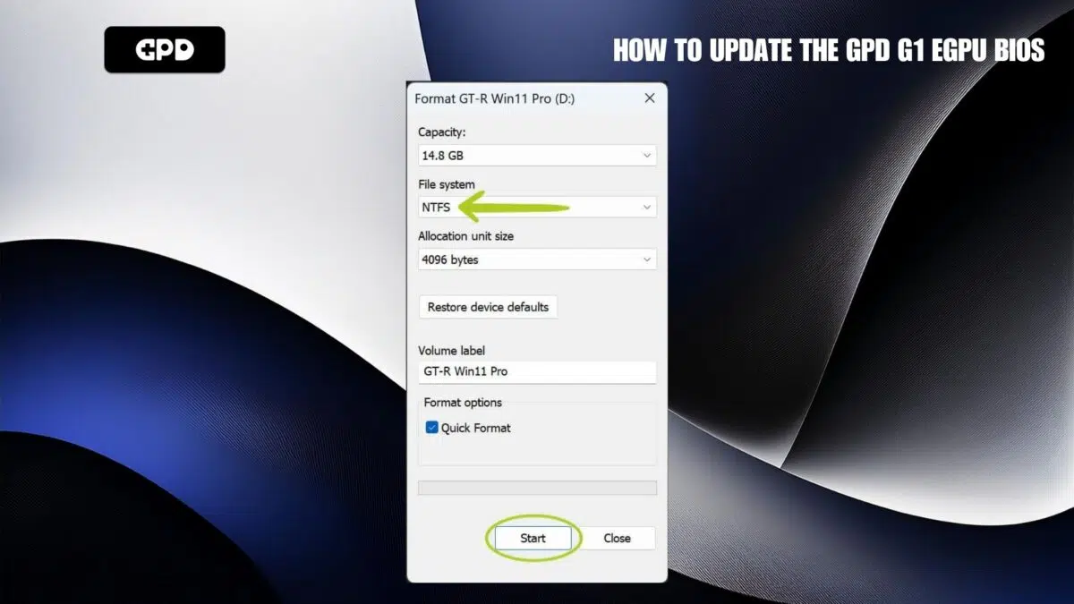 3. USB-formaatimise menüü