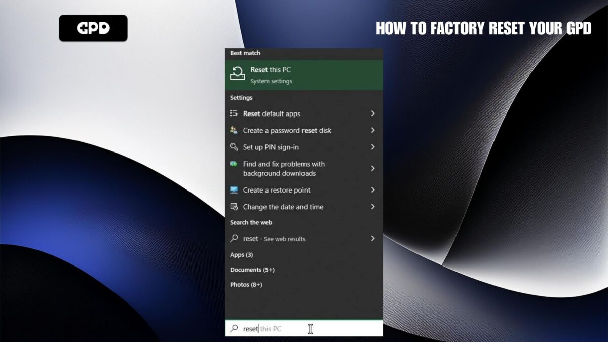 Resetta il software del PC