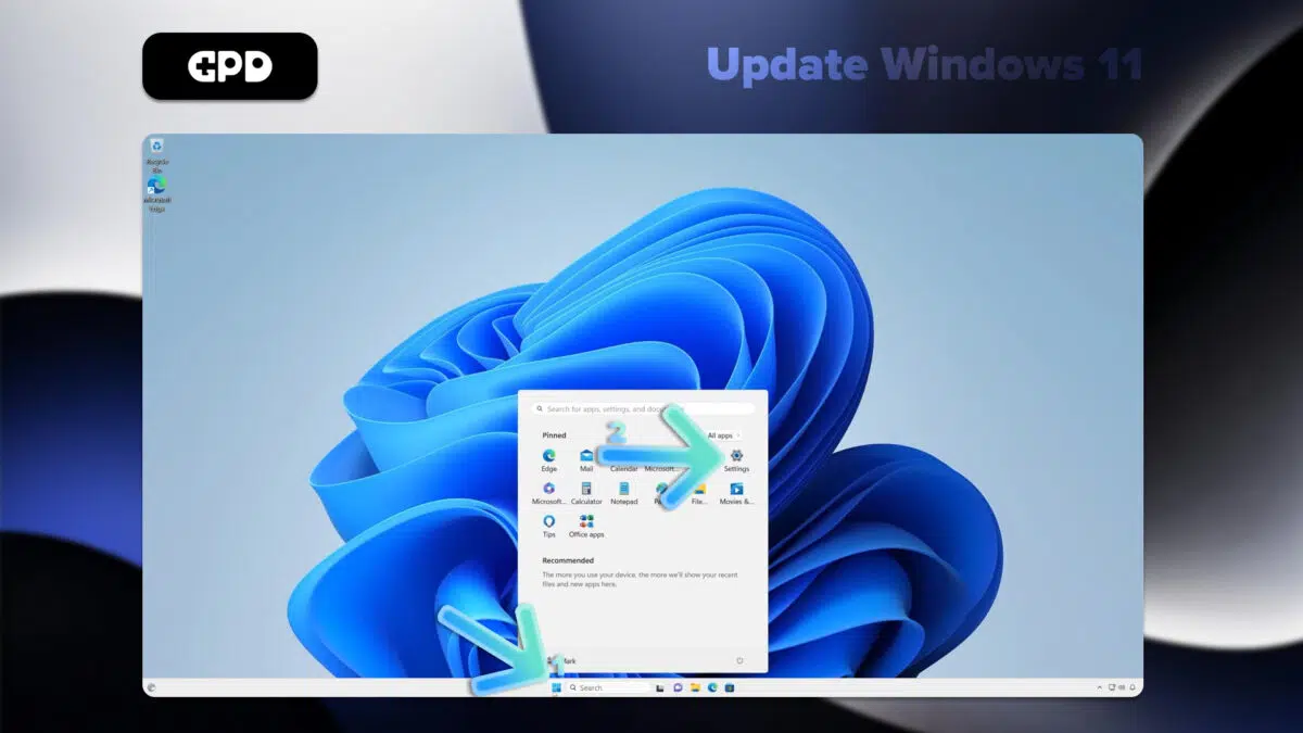 Image montrant la première étape de la mise à jour de Windows 11 sur le GPD Pocket 3