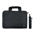 A black protective case with handles designed for the GPD Duo, featuring a sleek design and a detachable shoulder strap. The GPD logo is visible in the lower corner.