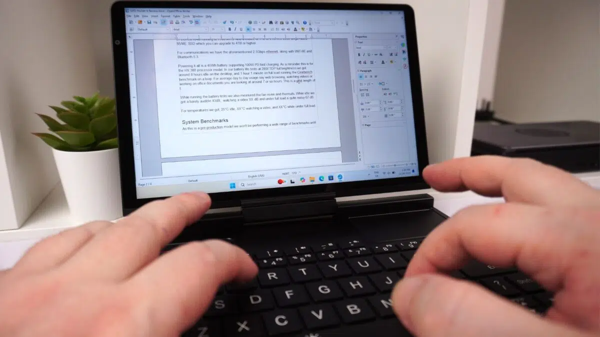 Mengedit dokumen Word pada GPD Pocket 4