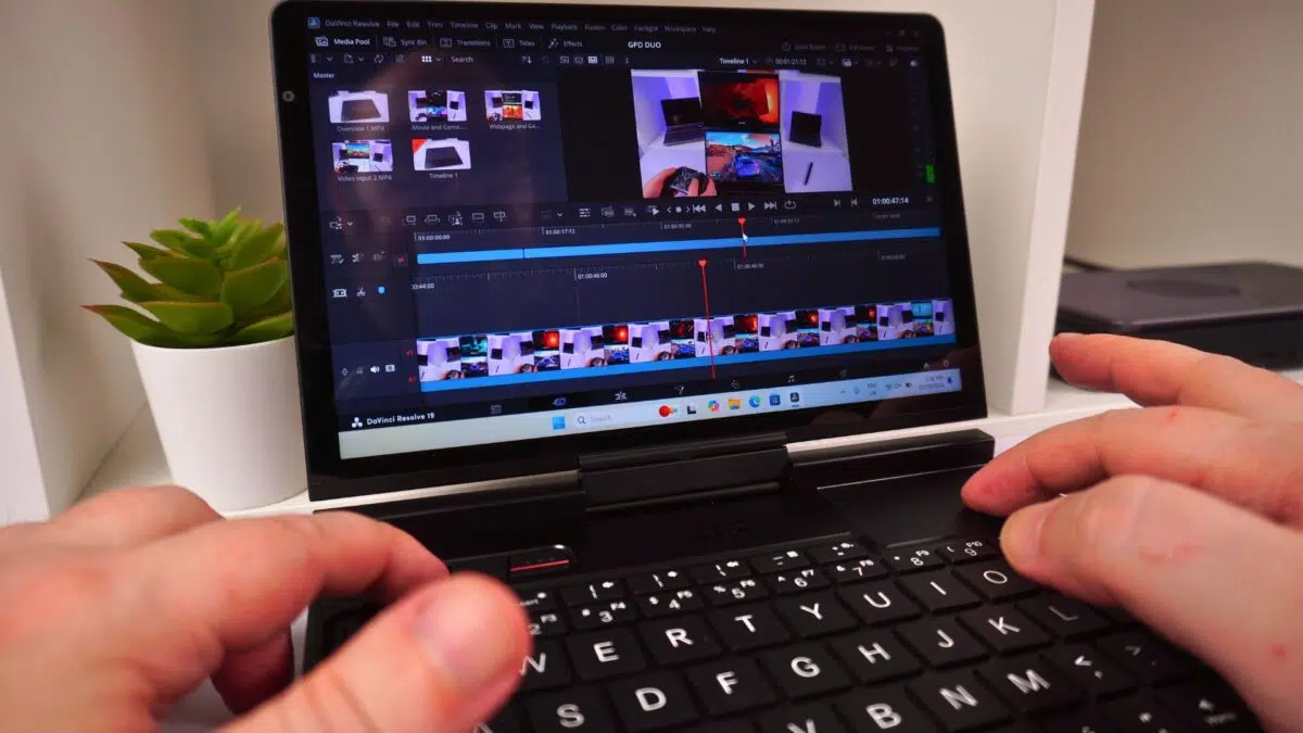 Editing a video with the GPD Pocket 4
