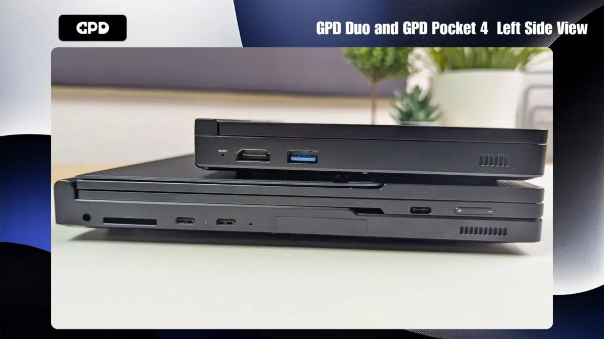 GPD Duo y GPD Pocket 4 Vista lateral izquierda