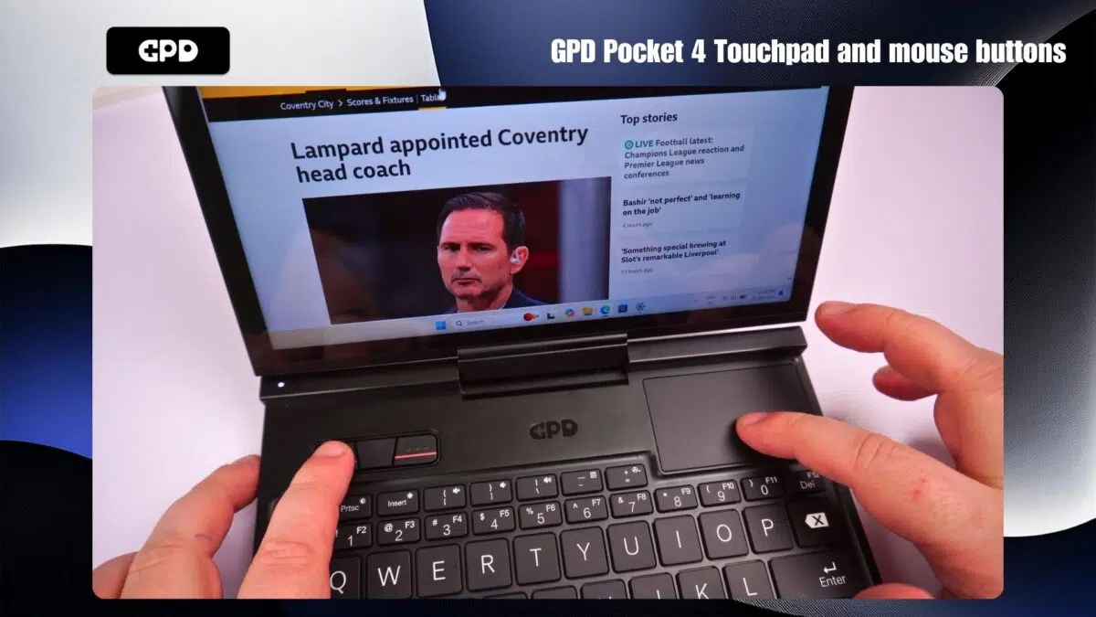 GPD Pocket 4 Touchpad and mouse buttons
