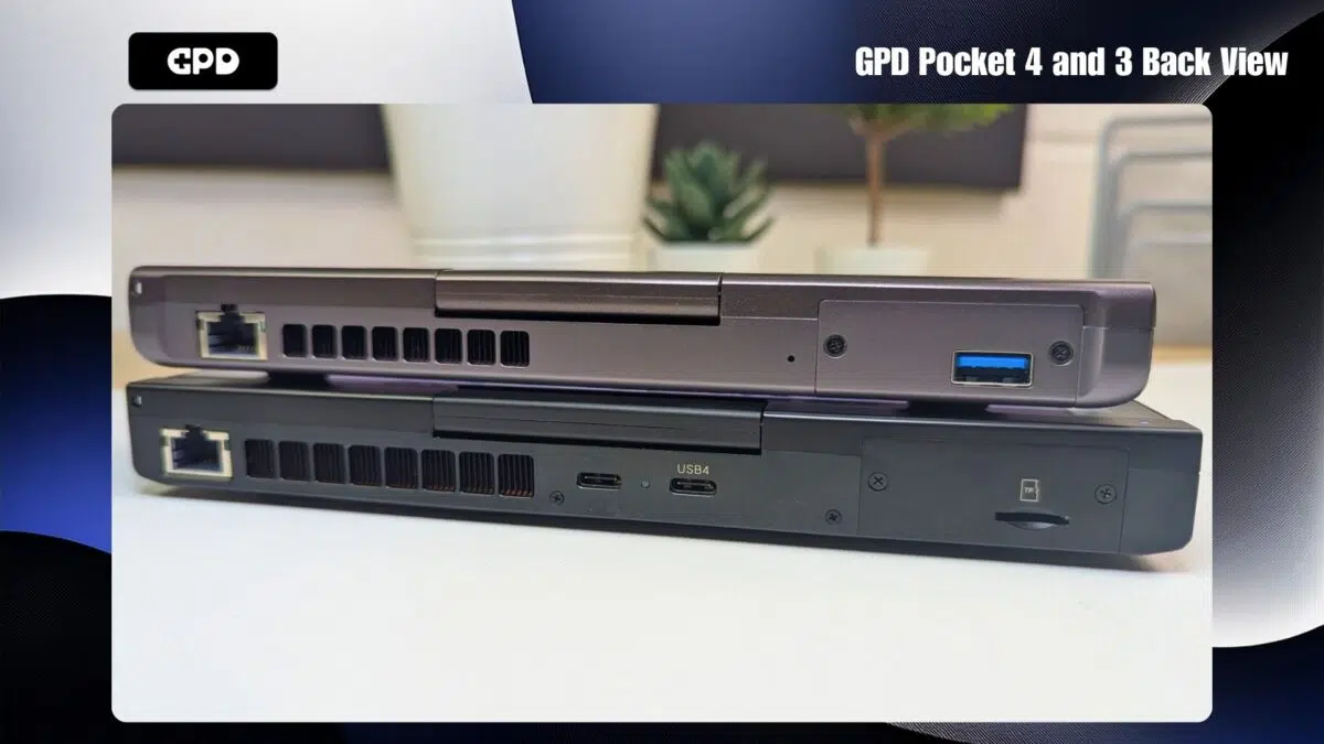 GPD Pocket 4 and 3 Back View
