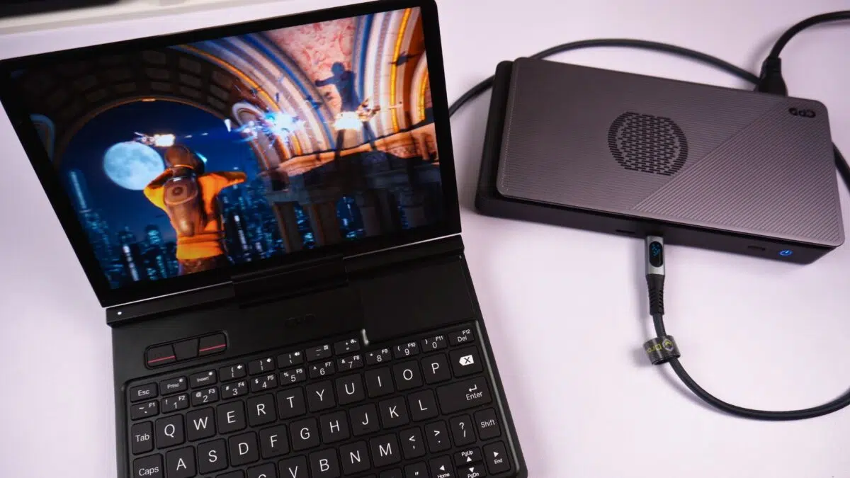 GPD Pocket 4 with GPD G1 eGPU docking station