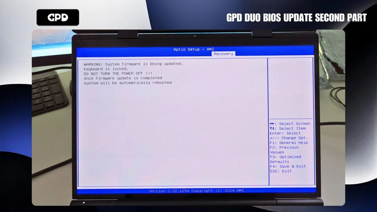 Ενημέρωση BIOS GPD DUO δεύτερο μέρος