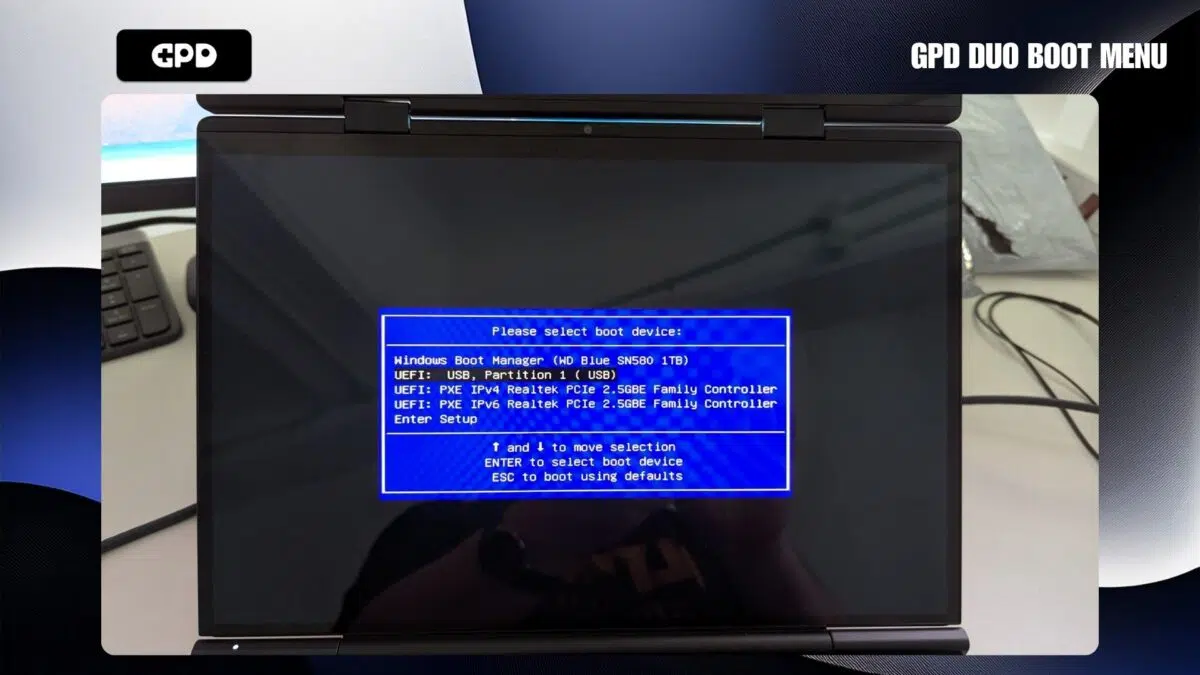 Μενού εκκίνησης GPD DUO