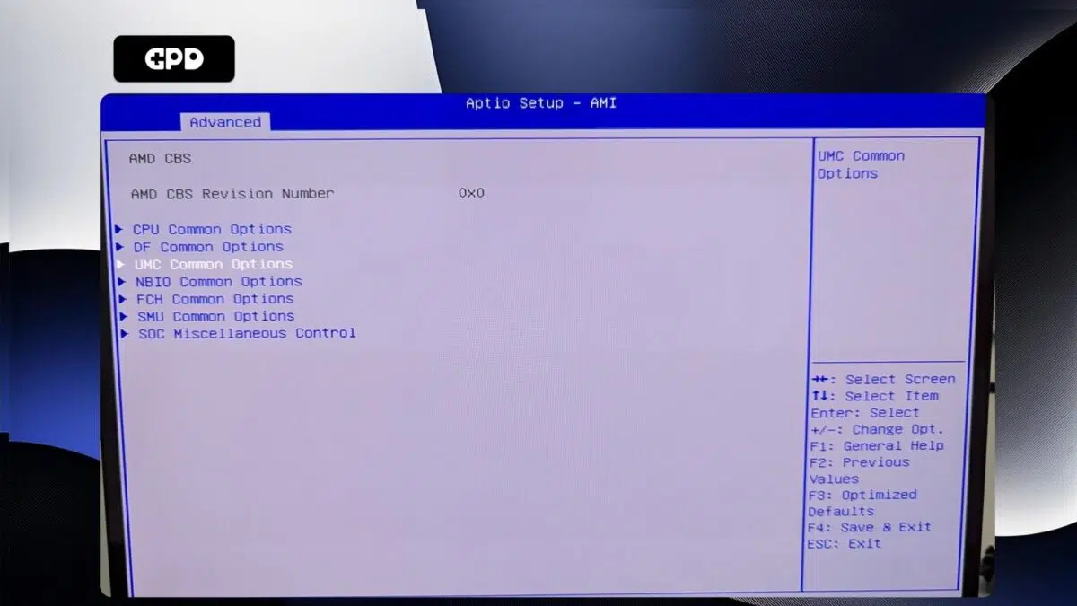 GPD Duo - AMD CBS menüü