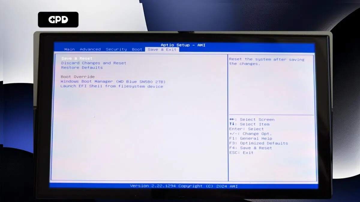 GPD WIN 4 2025 - Salvesta ja nullida