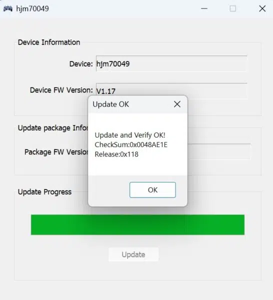 GPD WIN Mini 2025 gamepad update after updating