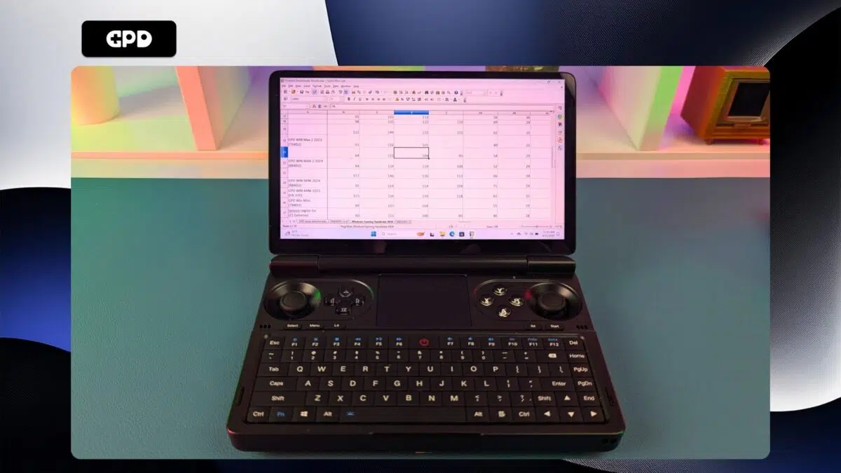 GPD WIN Mini 2025 berguna untuk spreadsheet