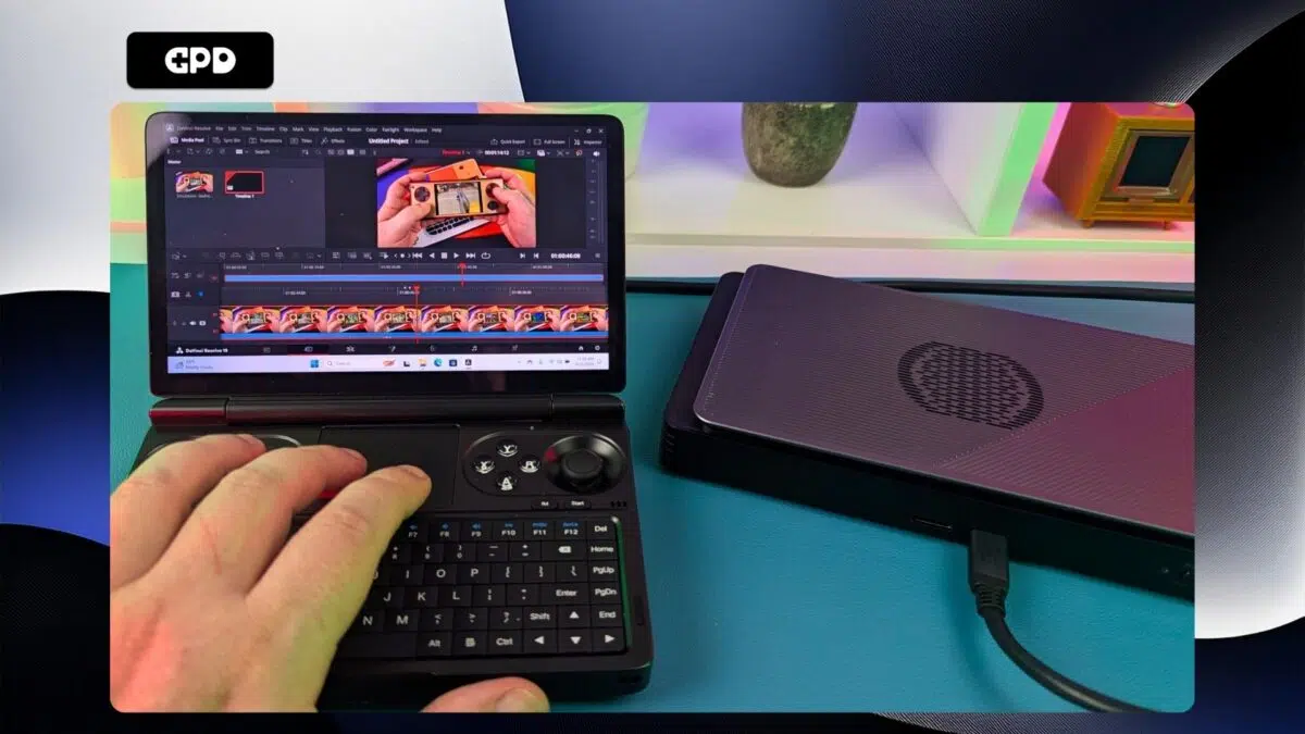 GPD WIN Mini 2025 dengan GPD G1 sangat bagus untuk mengedit video