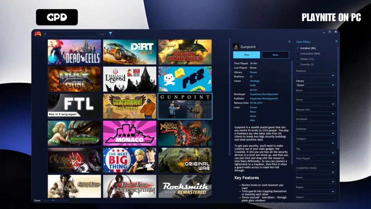Playnite on PC