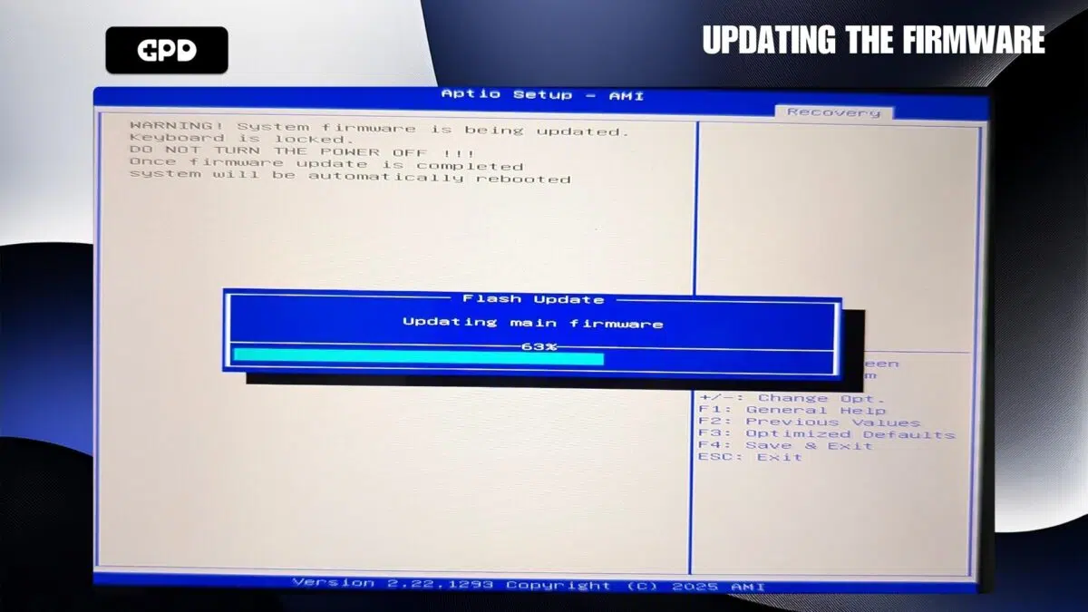 GPD MicroPC 2 BIOS Update - Updating the firmware