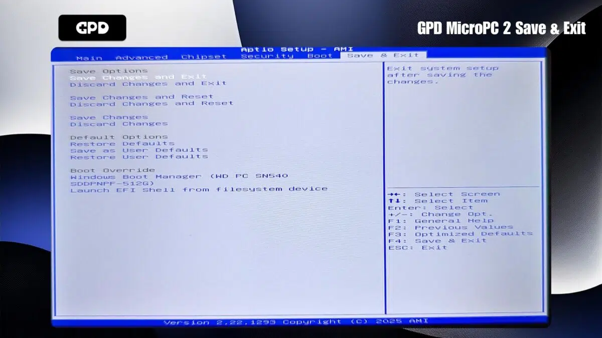 GPD MicroPC 2 Записване и излизане