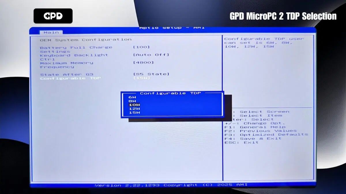 Избор на GPD MicroPC 2 TDP