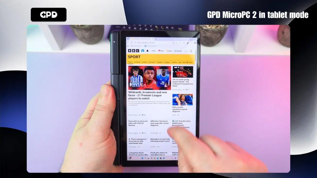 GPD MicroPC 2 in tablet mode