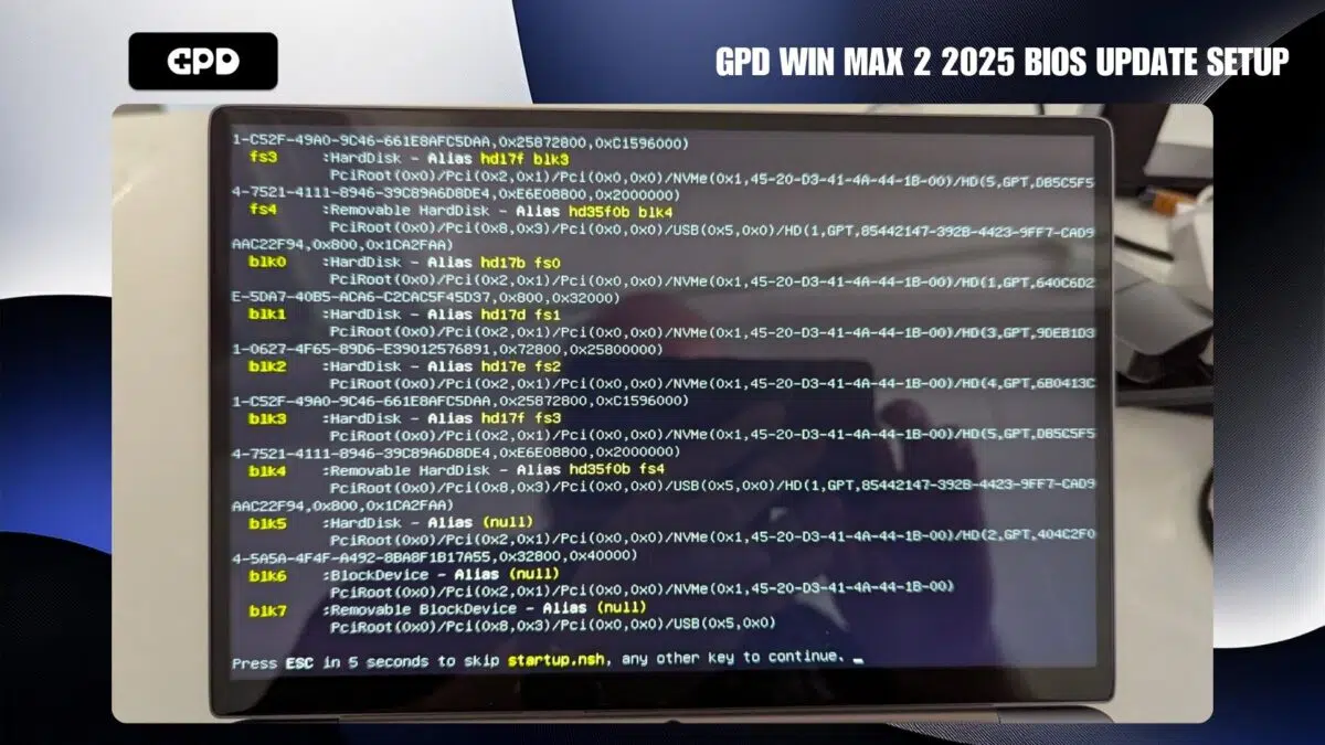 Postavljanje ažuriranja BIOS-a za GPD WIN MAX 2 2025