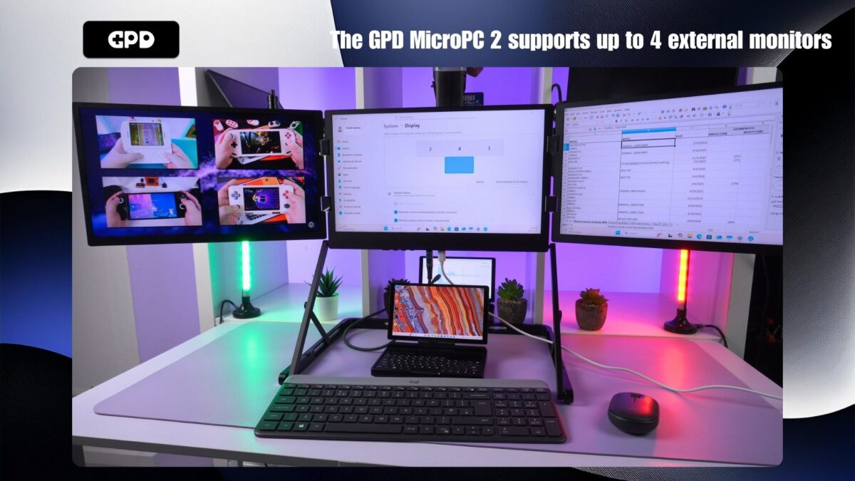 Transform the GPD MicroPC 2 into a desktop setup supporting up to 4 external monitors