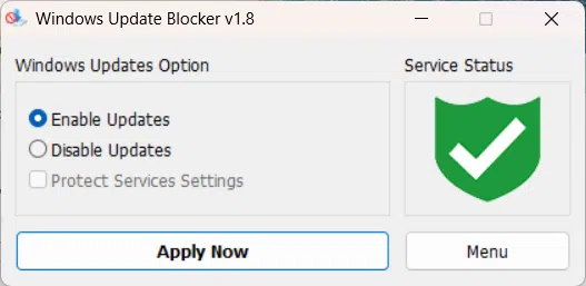 Aktualizacje z włączoną funkcją blokowania Windows Update