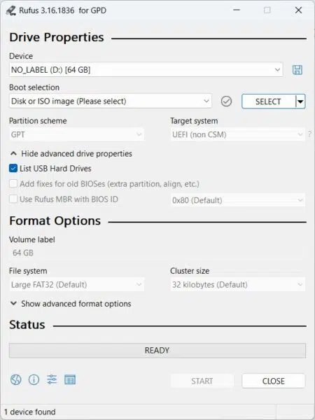 Perangkat lunak USB yang dapat di-boot Rufus
