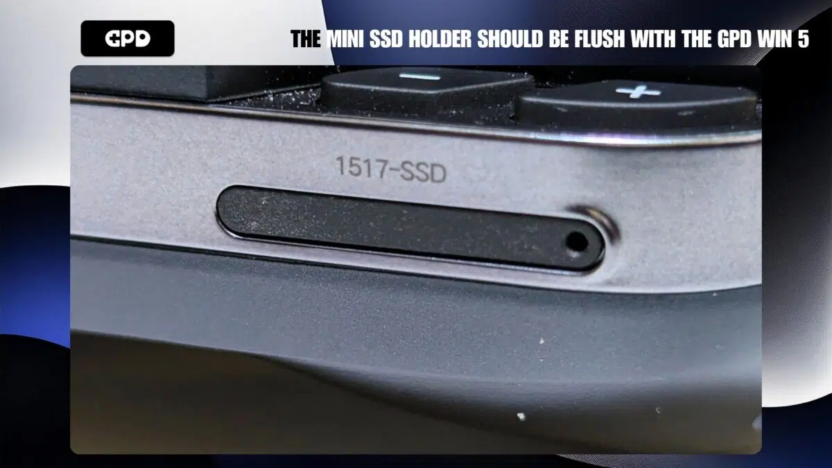 Il supporto della Mini SSD deve essere a filo con la GPD WIN 5