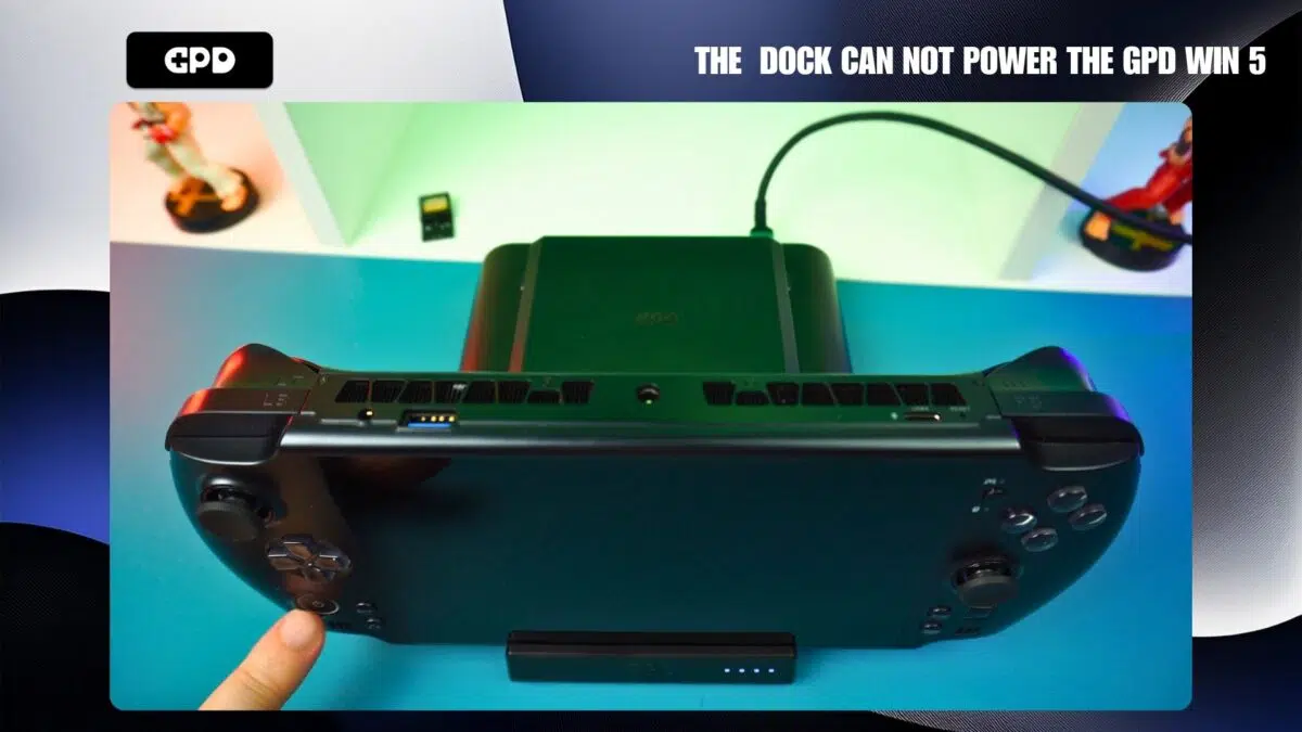 A dokkoló nem képes a GPD WIN 5 tápellátására
