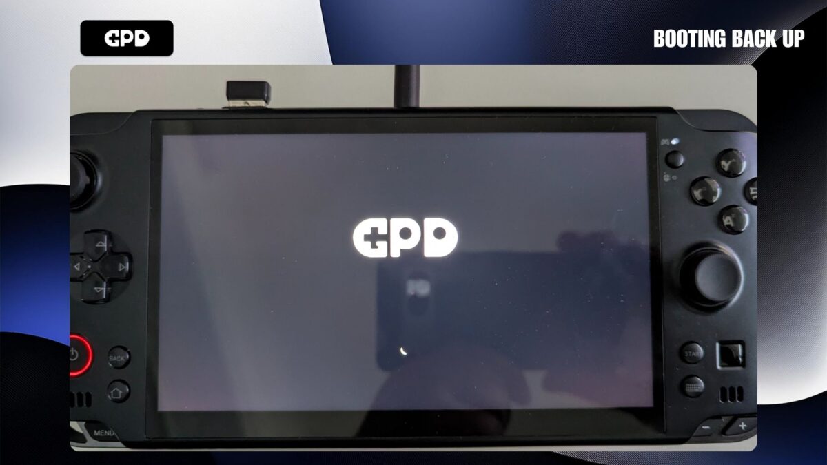 Aktualizácia systému GPD WIN 5 BIOS - tretia fáza spúšťania