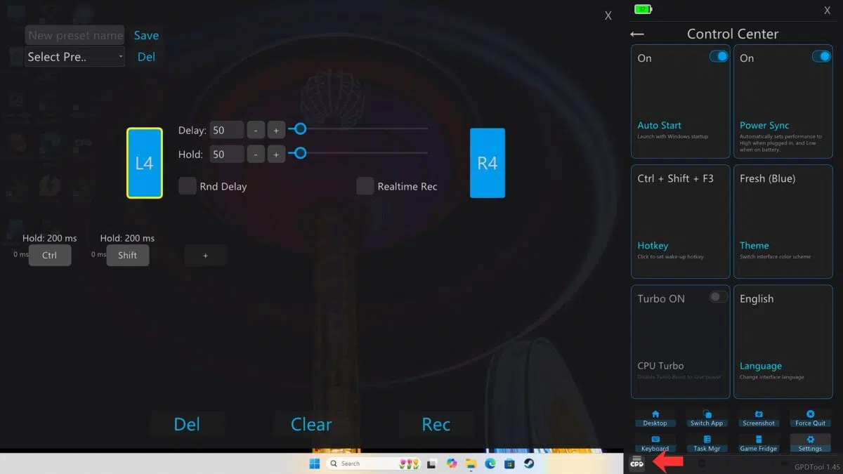 GPD Tool - Back Button Configuration