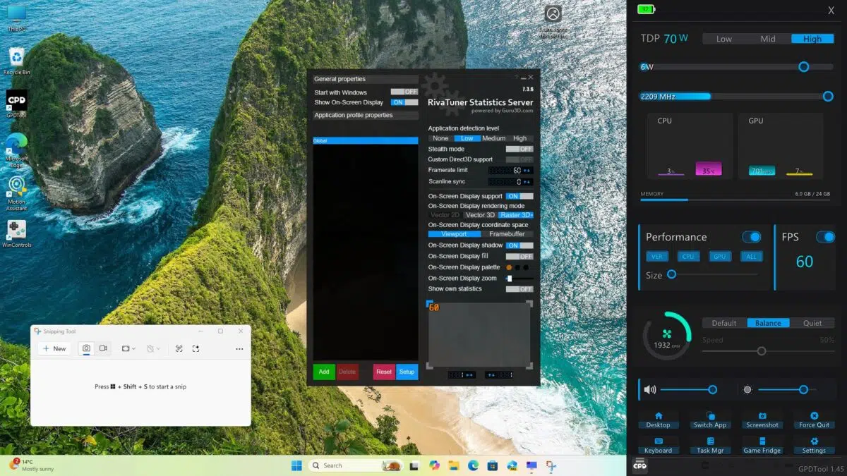 GPD Tool - Performance with RivaTuner
