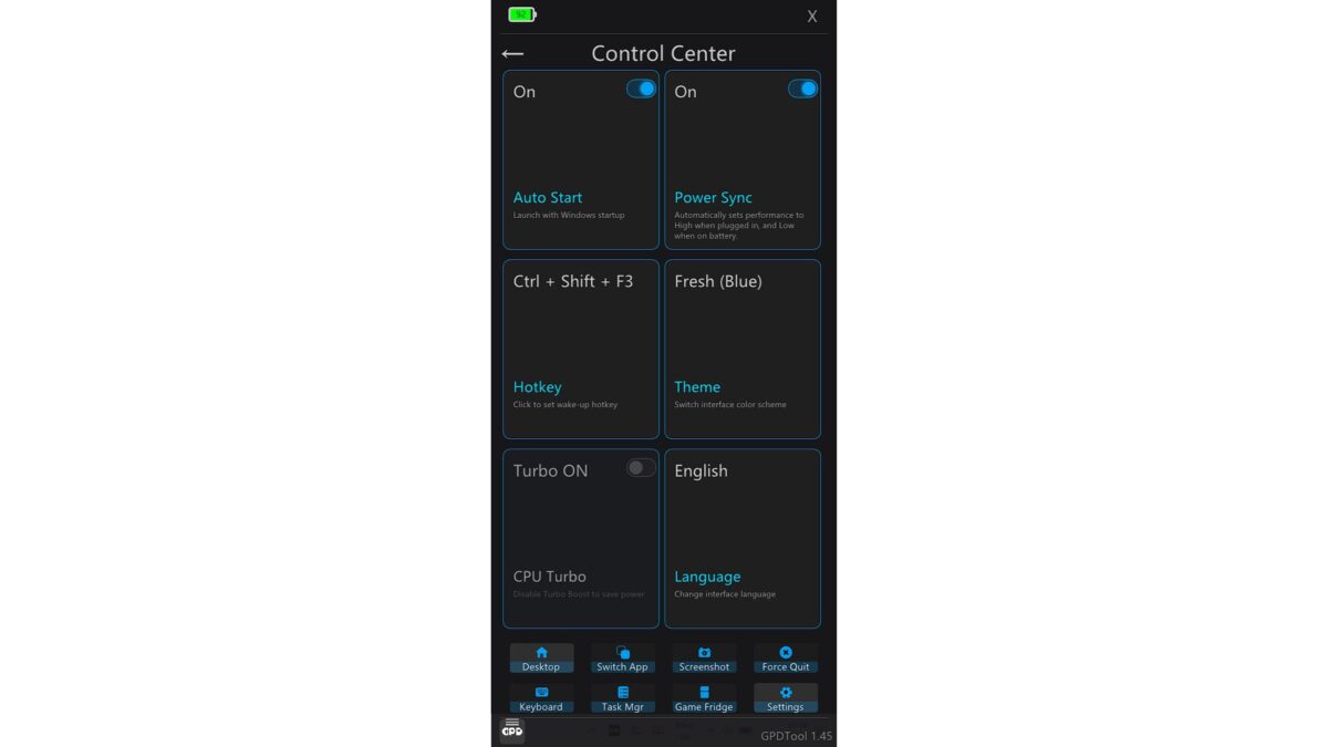 GPD Tool - Settings