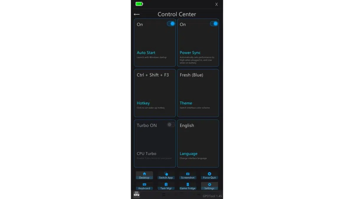 GPD Tool - Settings