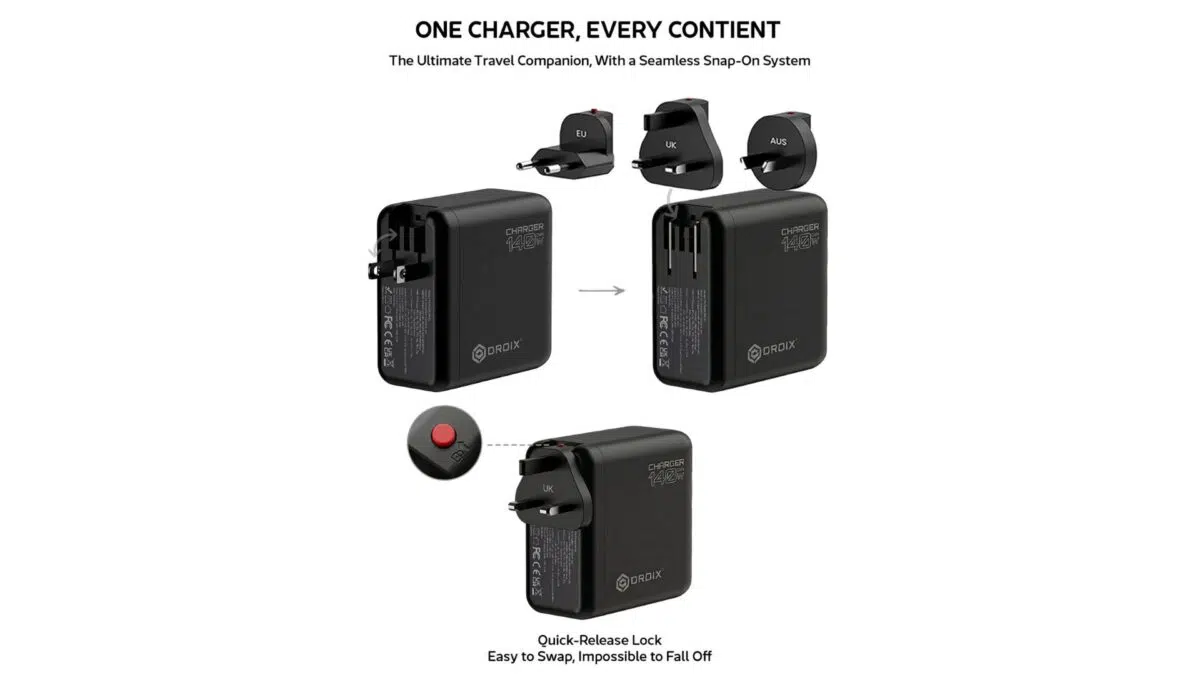 DROIX 140W USB-C Wall Charger plugs